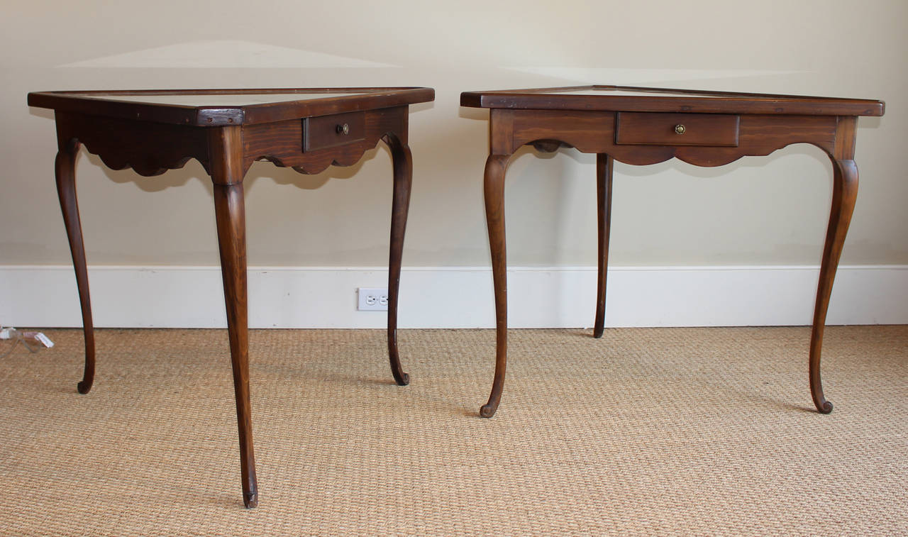 20th Century Pair of Mirror Topped Triangular Tables