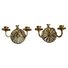 Pair of Mirrored Backplate Sconces, Circa 1920s