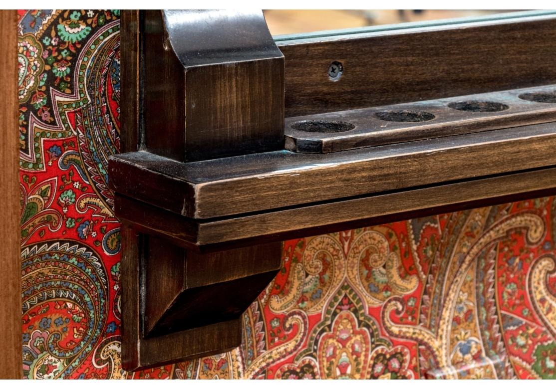 Métal Pair Of Mirrored Billiard Cue Holders With Point Counter en vente