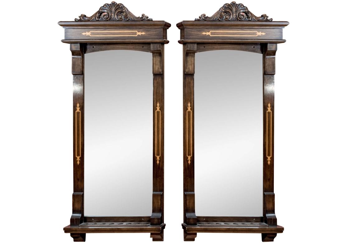 Pair Of Mirrored Billiard Cue Holders With Point Counter en vente 2