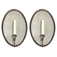 Coppia di lampade a candela a specchio