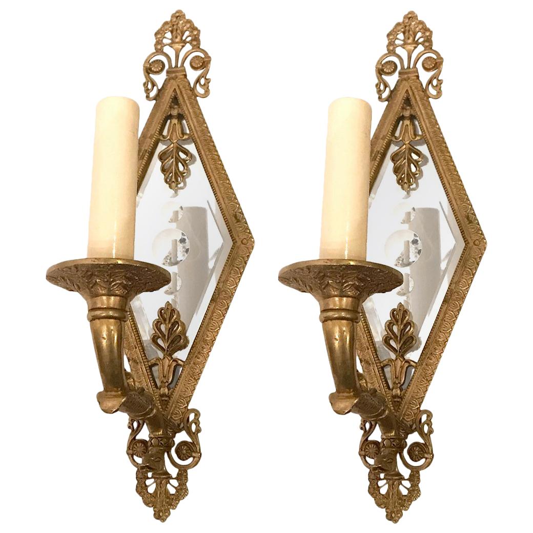 Pareja de apliques de espejo