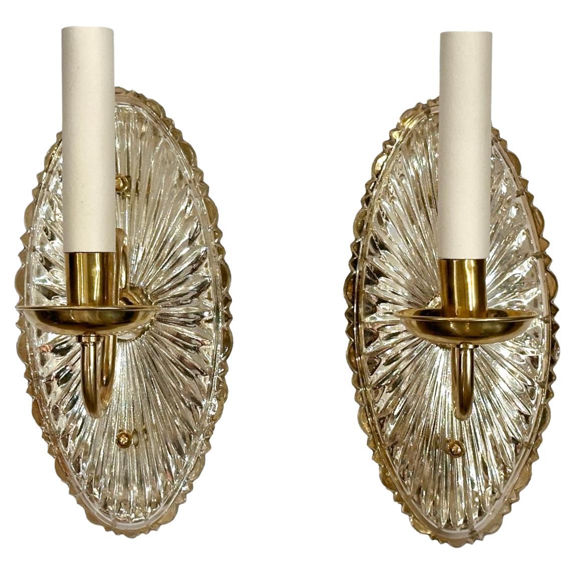 Paire d'appliques en miroir en vente