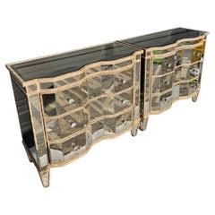 Pair of Mirrored Three-Drawer Chests by Hooker Furniture