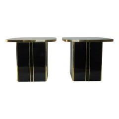 1980s Mirror Top Tables Pair