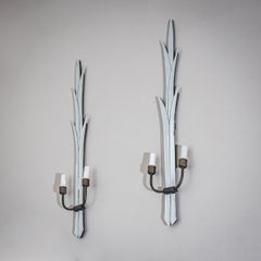 Pair of Mirrored Wall Sconces, attributed to Luigi Fontana, Italy, 1930s
