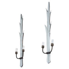 Pair of Mirrored Wall Sconces, attributed to Luigi Fontana, Italy, 1930s