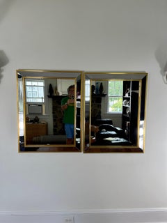 Renato Zevi Espejos italianos de latón y cromo Años 70