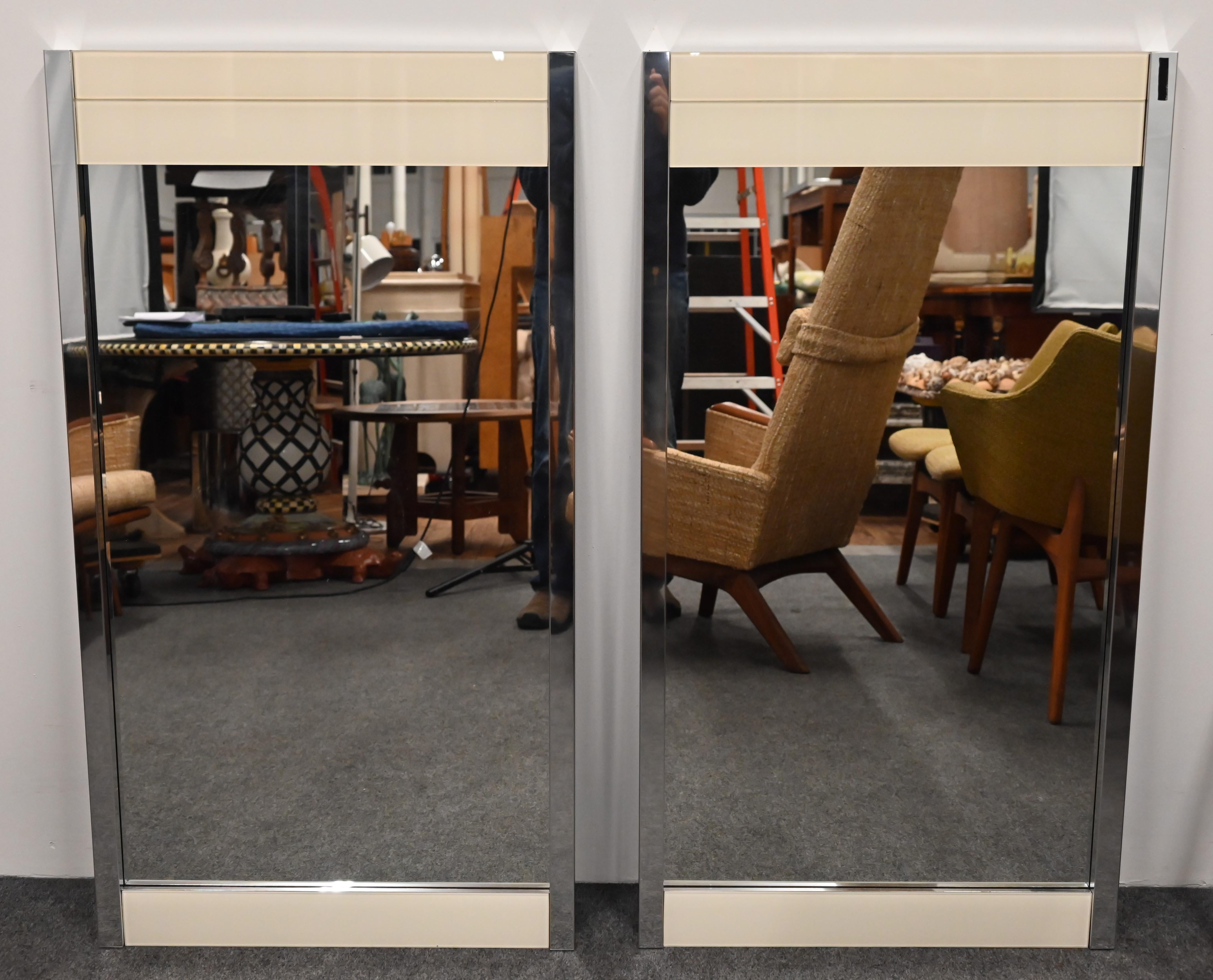 Mid-Century Modern Pair of Mirrors by Ello, 1970s For Sale