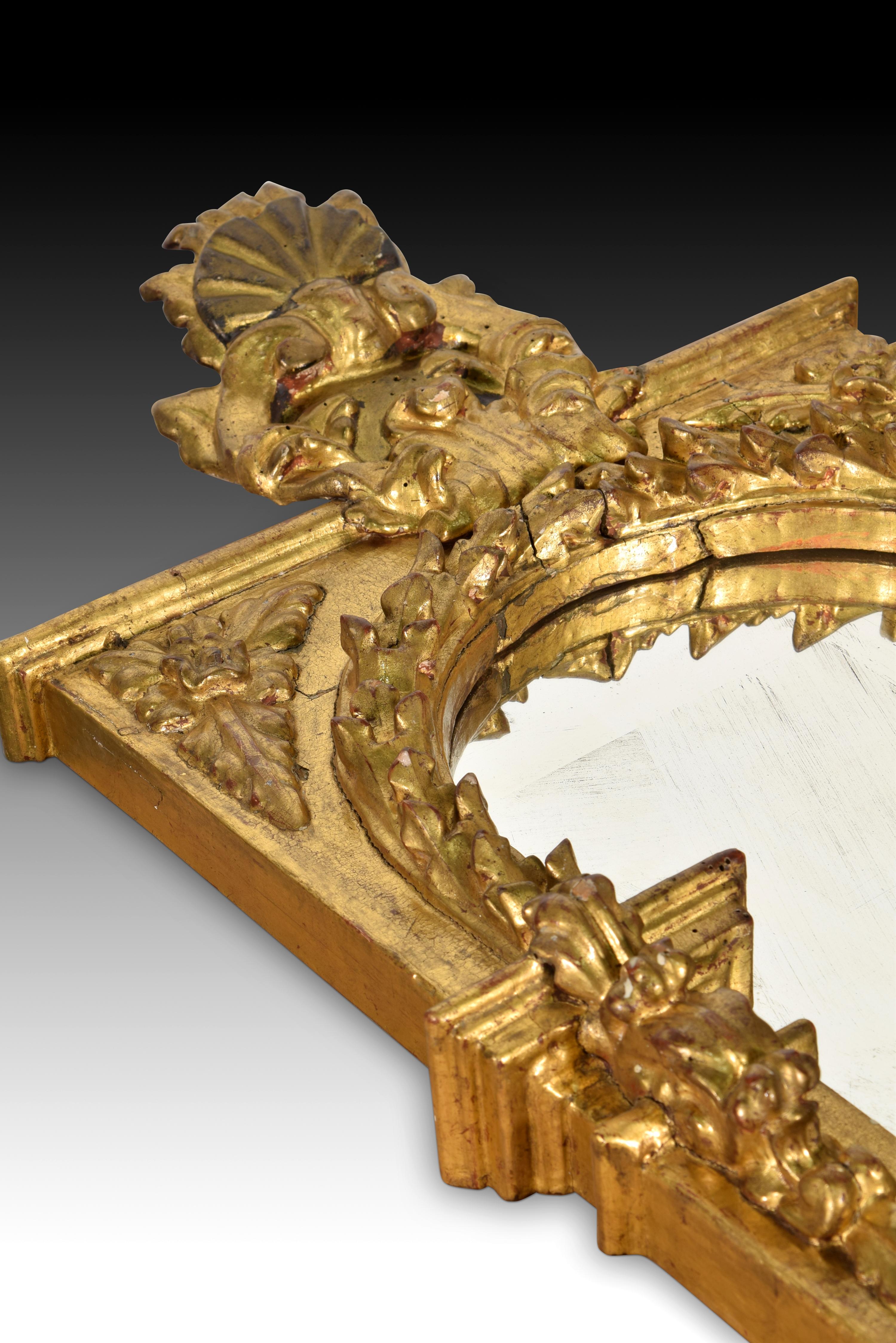 Pair of Mirrors, Carved and Gilded Wood, Spanish School, 18th Century 1