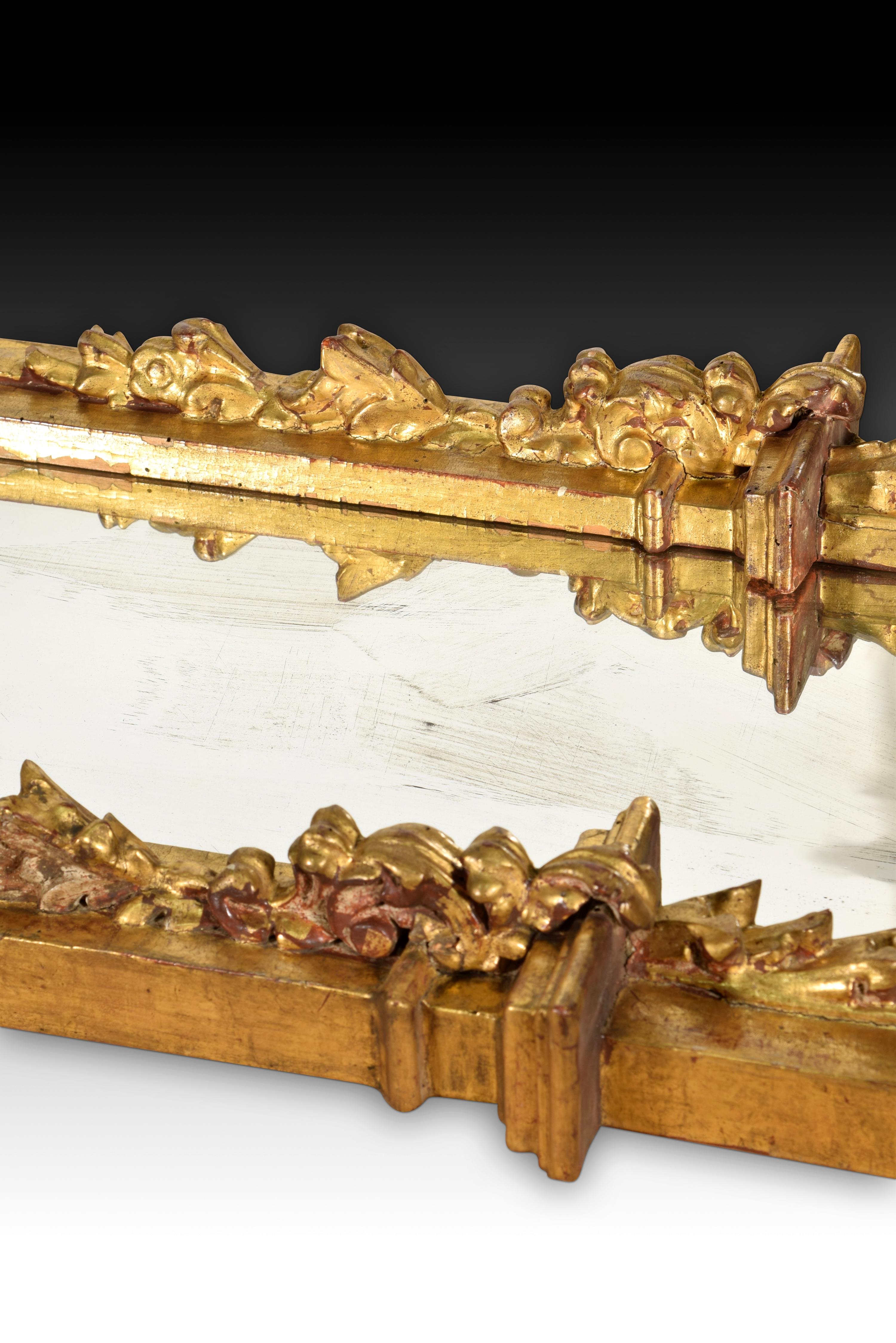 Pair of Mirrors, Carved and Gilded Wood, Spanish School, 18th Century 2