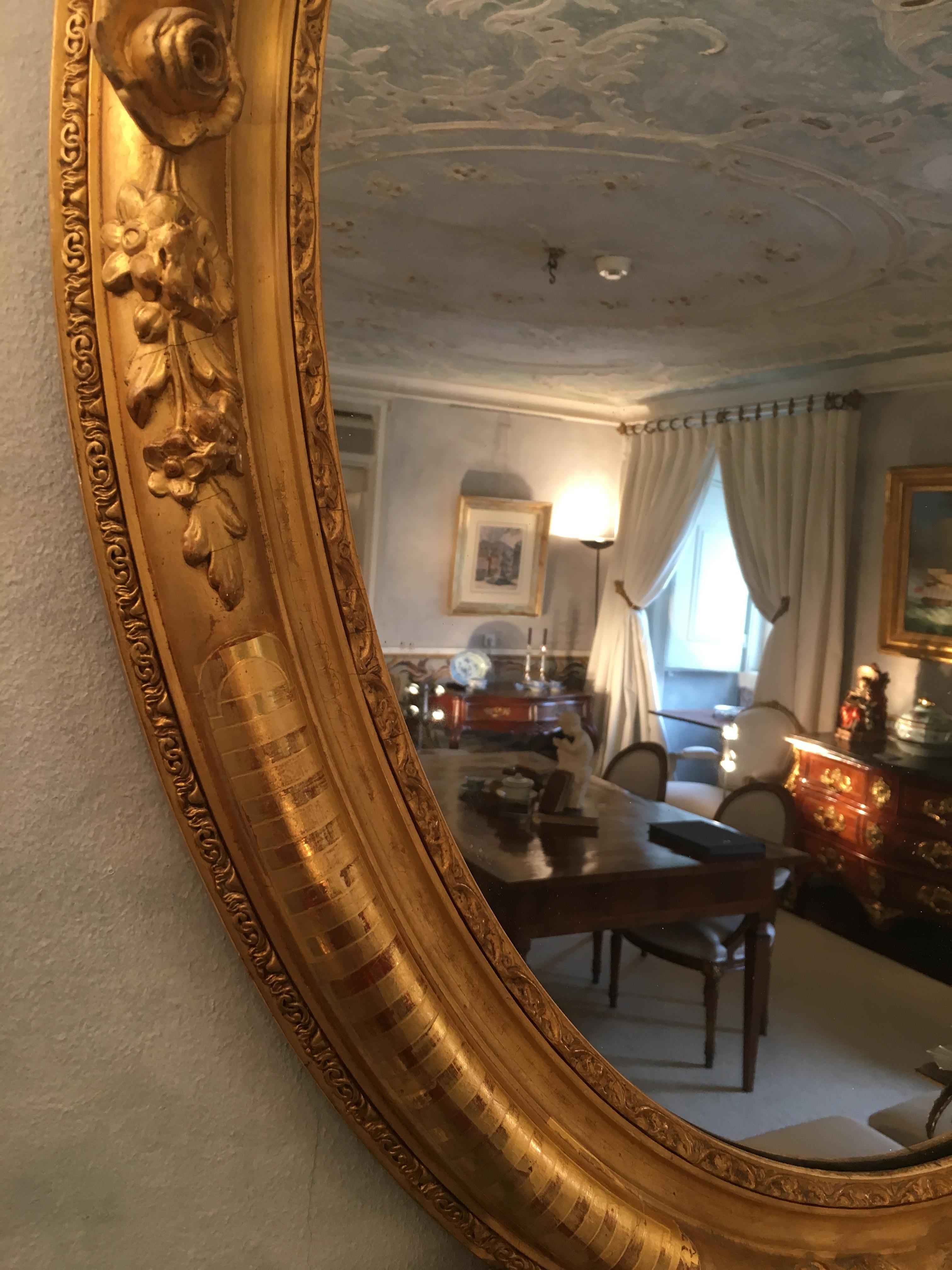 19th Century Pair of Mirrors in Carved and Guilt wood. French, 19th century  For Sale