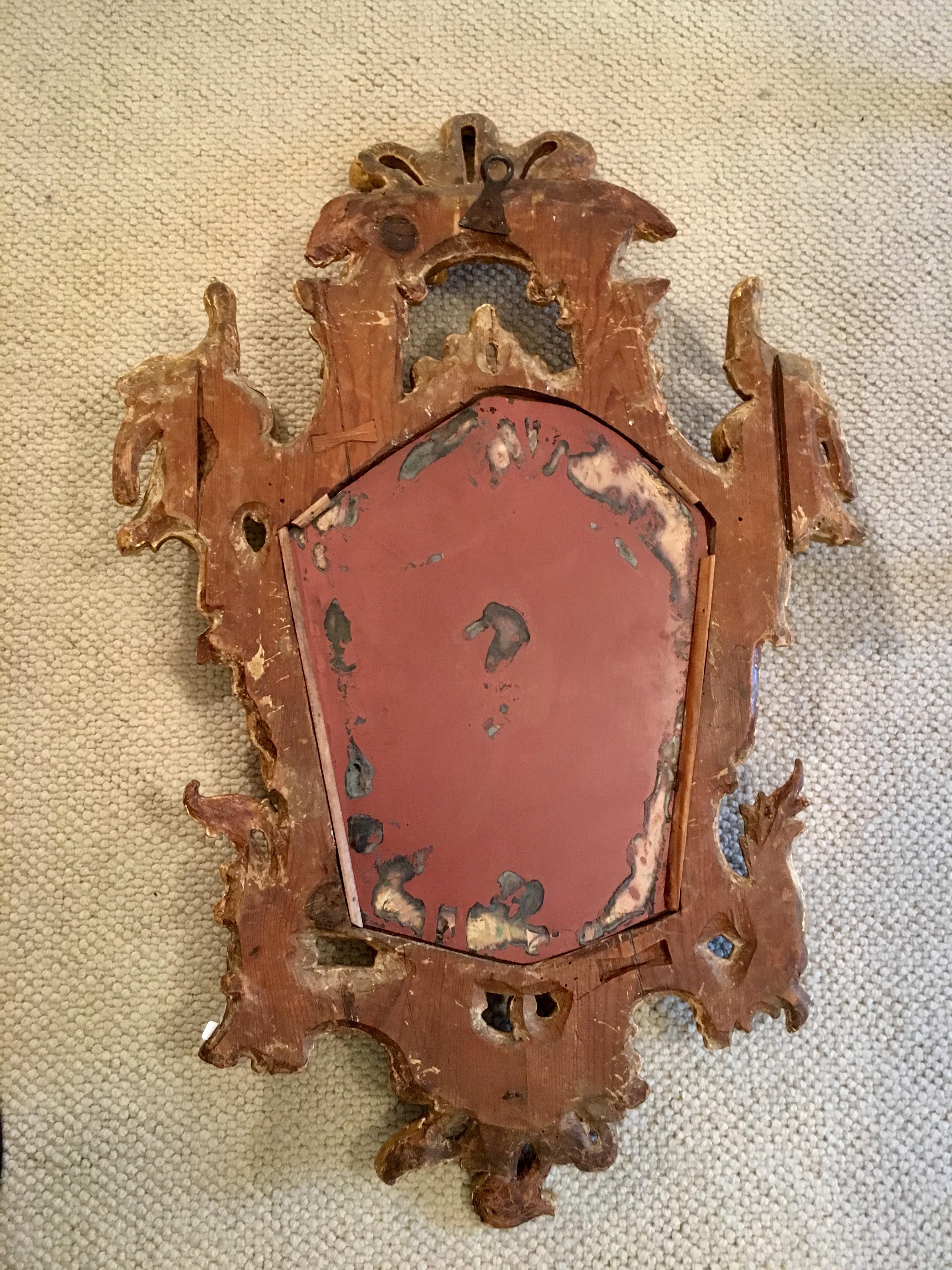 Pair of Mirrors in Carved and Guilt Wood, Spanish, 18th Century For Sale 1