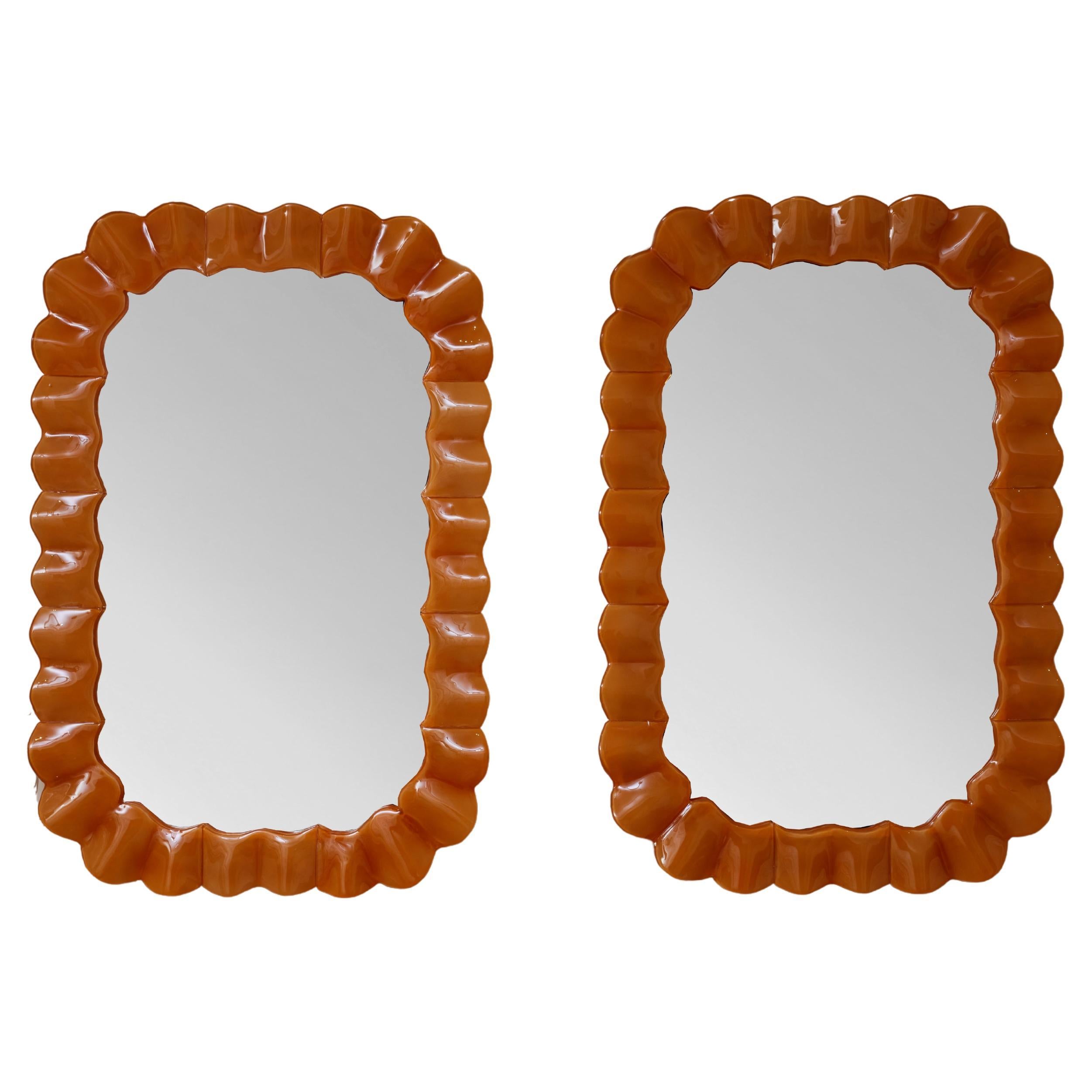 Paire de miroirs de Murano par Studio Glustin en vente