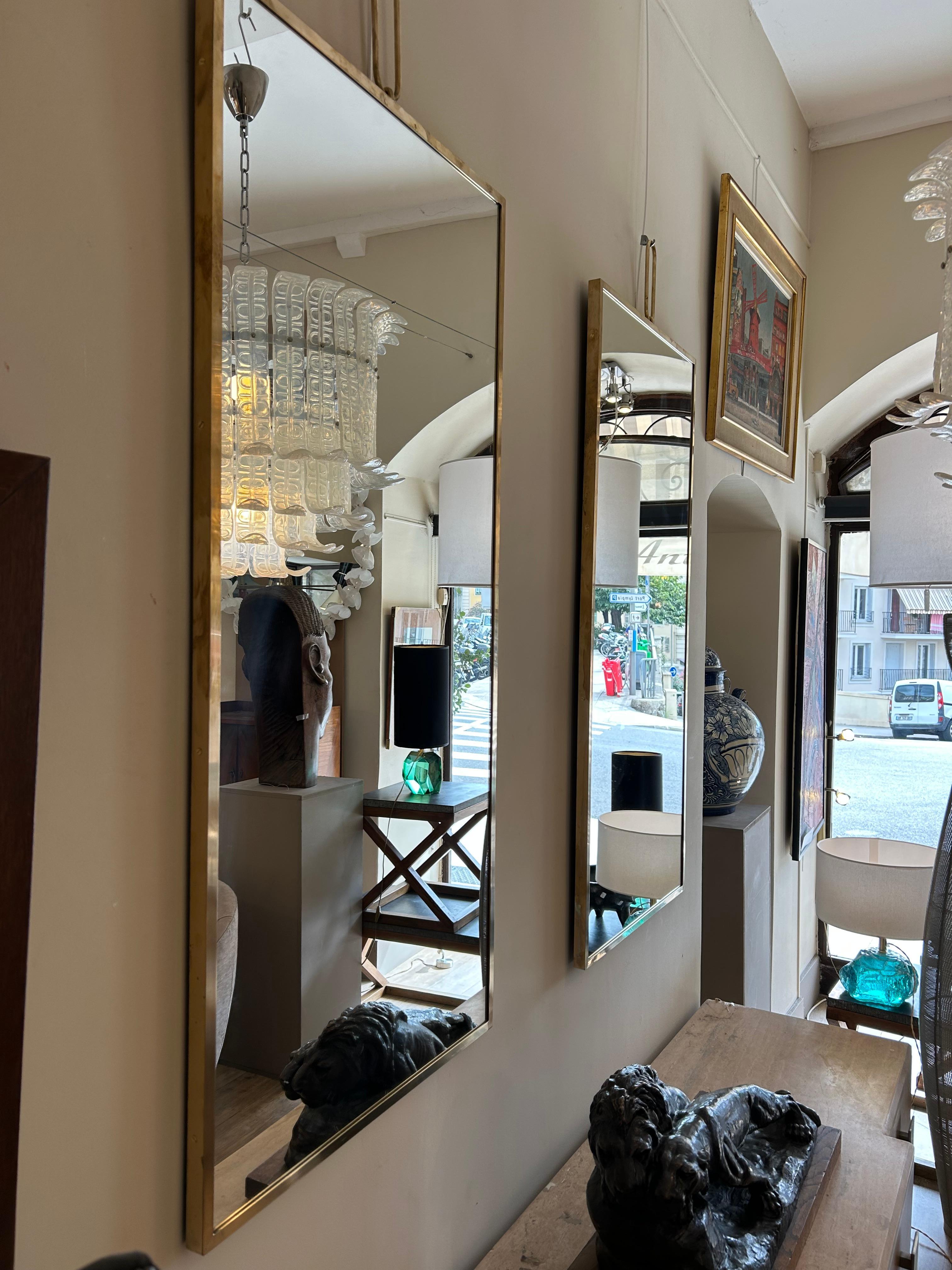 italien Paire de miroirs, moderniste du milieu du siècle en vente