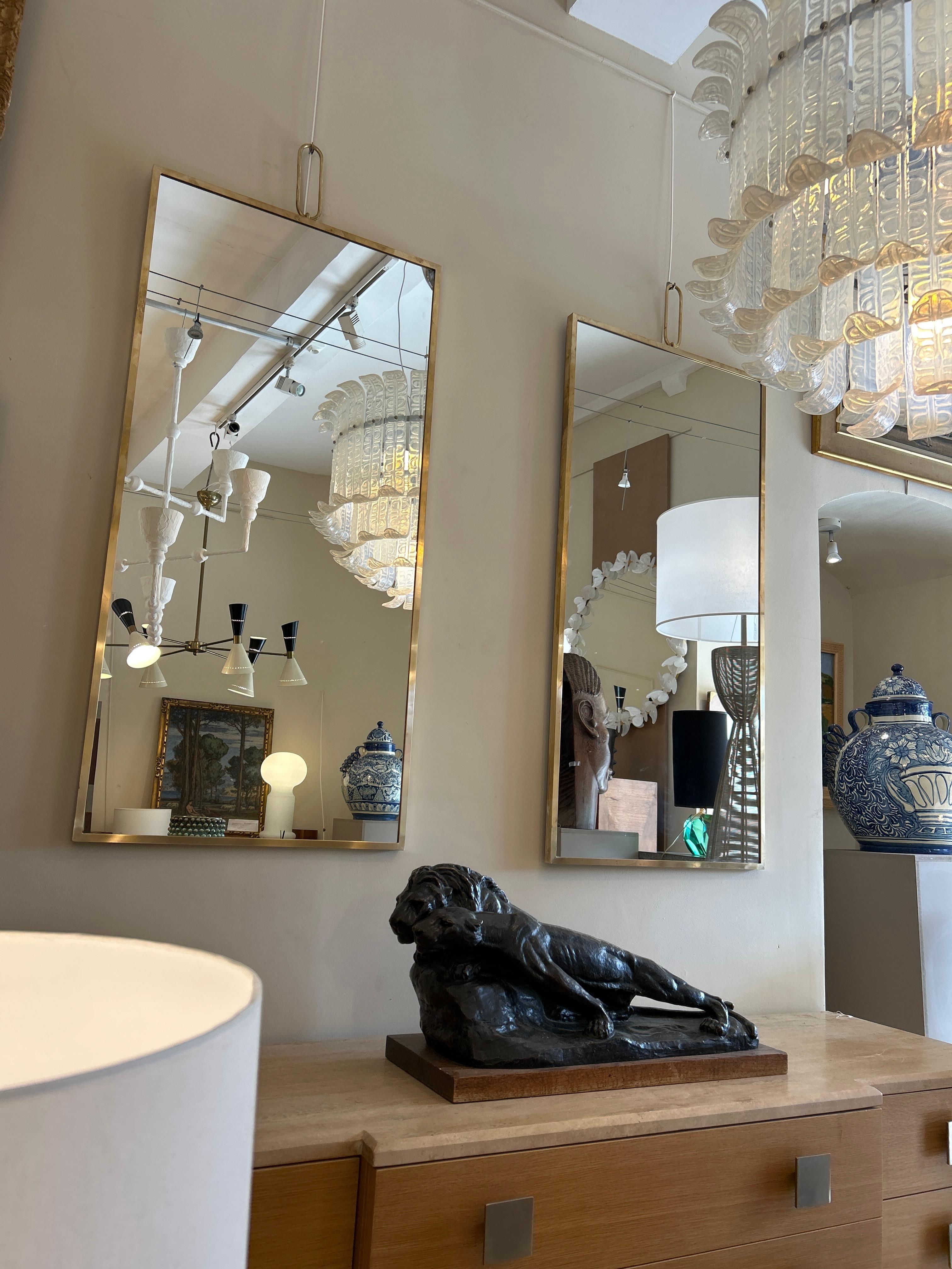 Paire de miroirs, moderniste du milieu du siècle en vente 1