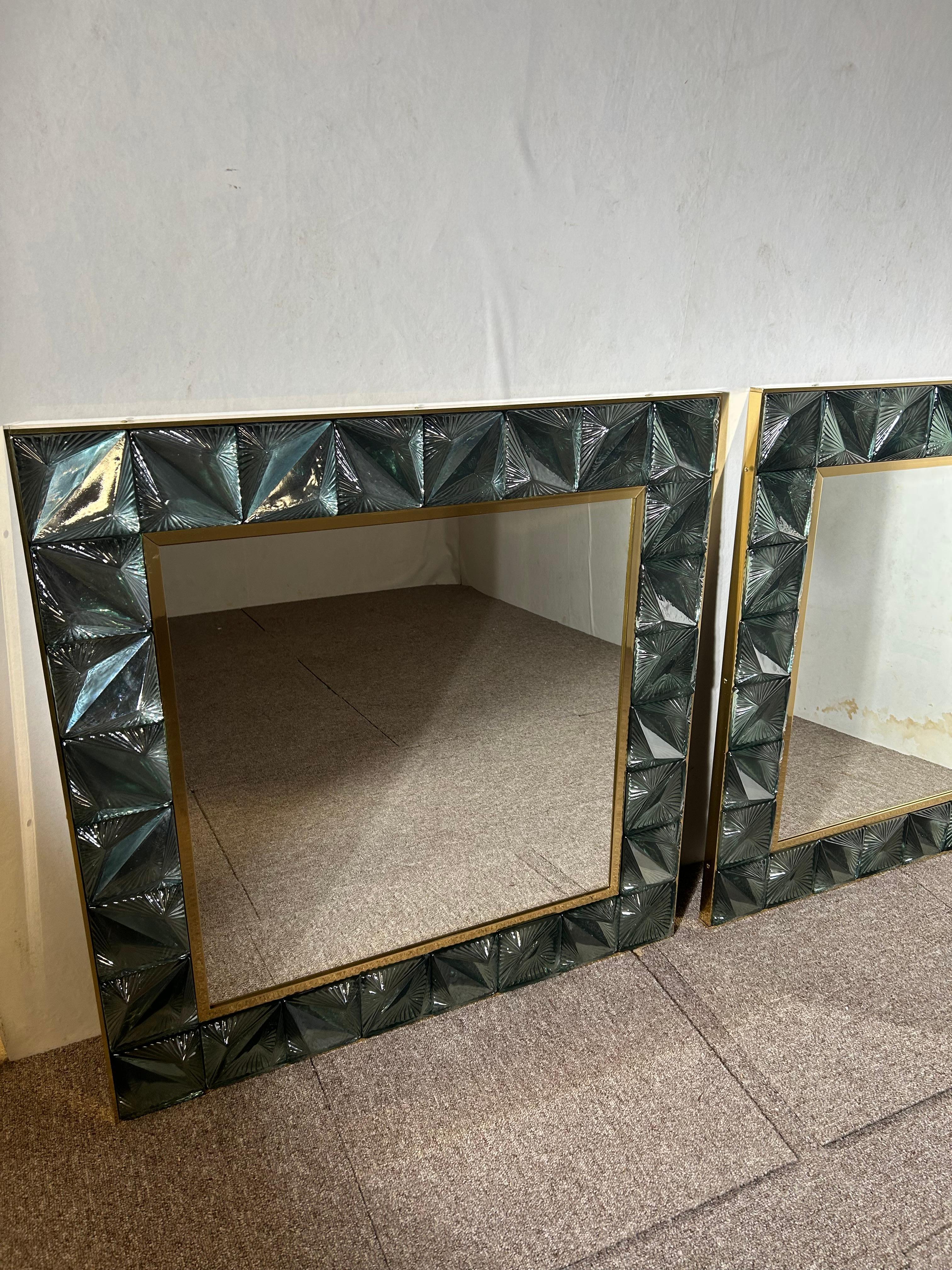 Pair of Mirrors, Murano, Venice Excellent état - En vente à Nice, FR