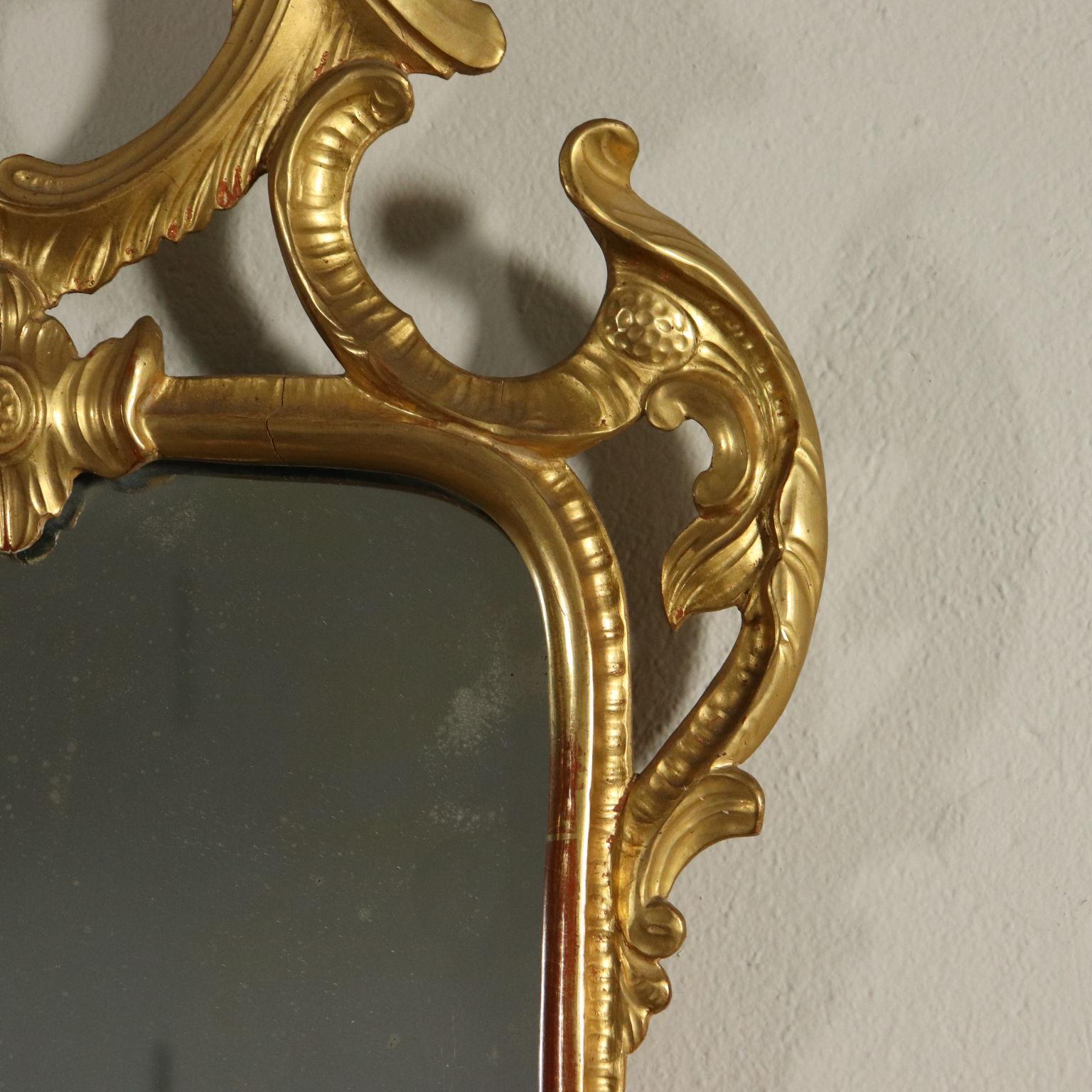 Pair of Mirrors Rococo, Italy, Mid-19th Century In Fair Condition In Milano, IT