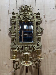 Pair of mirrors with candle holders in bronze signed FC Paris Napoleon III