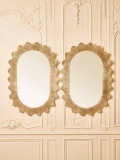 Pareja de espejos con marco de cristal de Murano ahumado de Studio Glustin