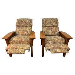 Pair of Mission Style Reclining Lounge Chairs