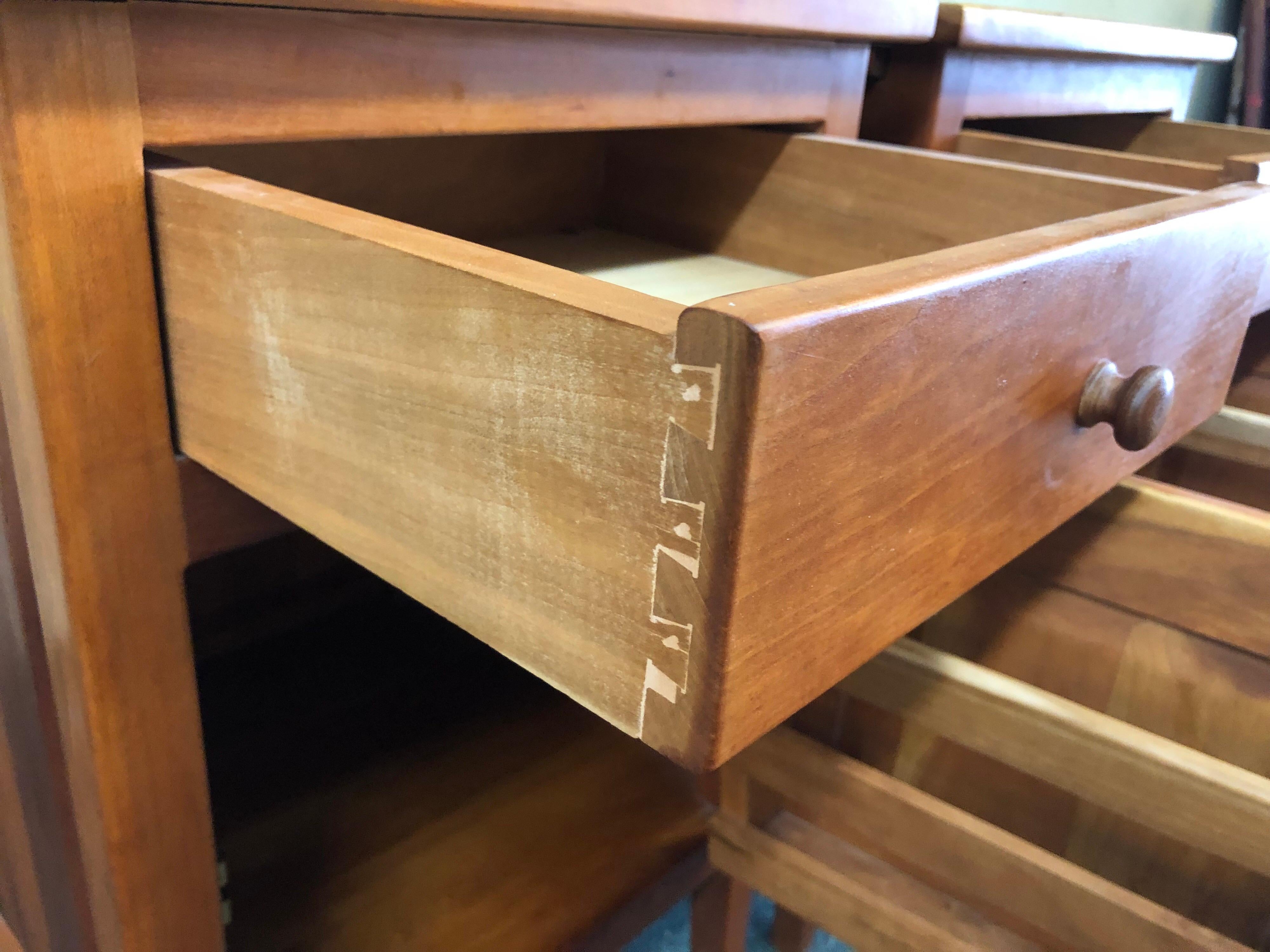 Pair of Mission Tonya's Borkholder Furniture Cherrywood Bedside Chests In Good Condition For Sale In San Francisco, CA