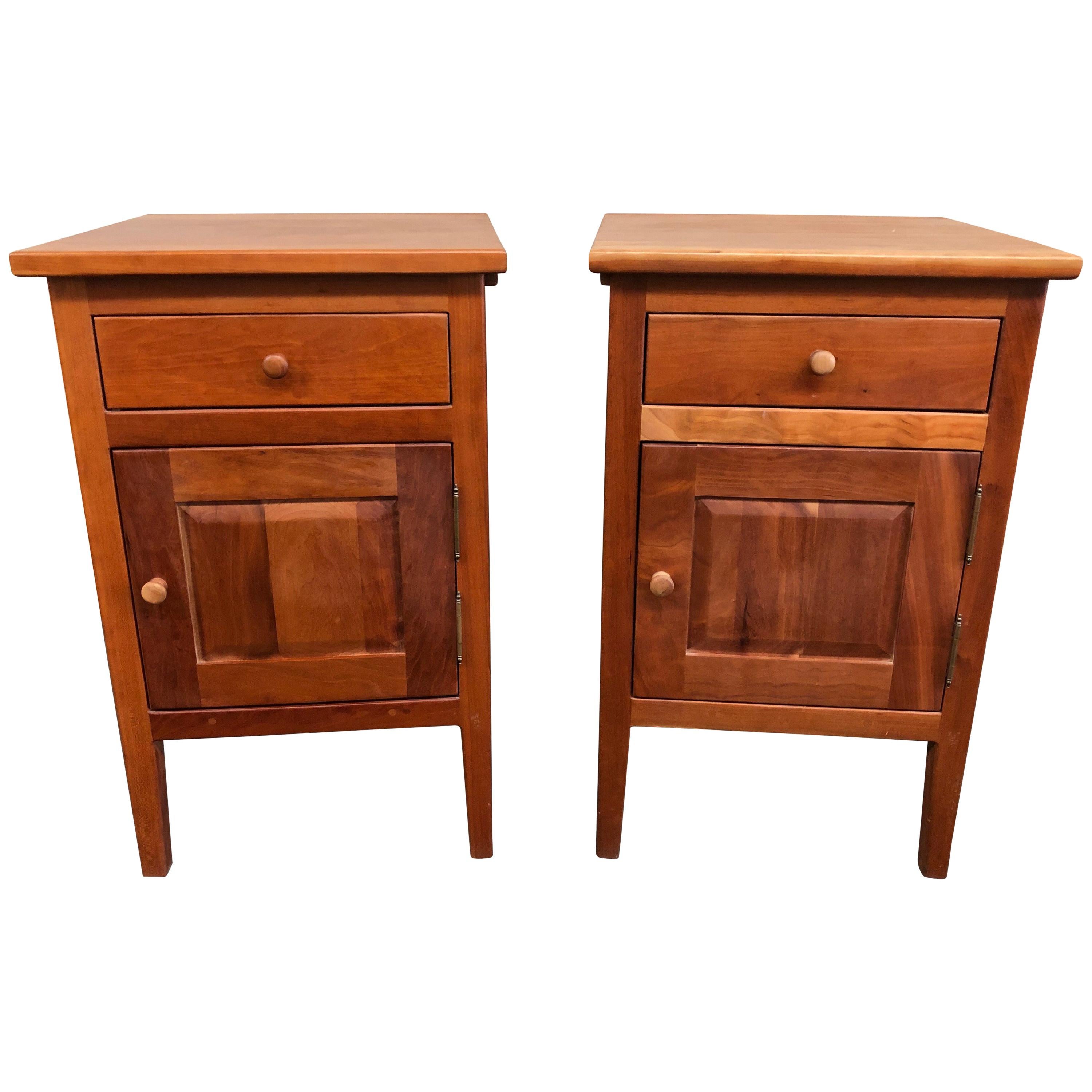 Pair of Mission Tonya's Borkholder Furniture Cherrywood Bedside Chests For Sale