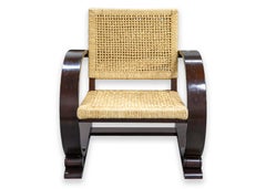 Coppia di poltrone a sbalzo in legno e canna di Mitchell Gold + Bob Williams Brown