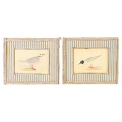 Vintage Pair of Mixed Media Bird Paintings