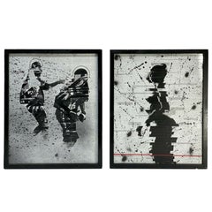 Vintage Pair of Mixed Media on Panel Pieces, Signed, Gabriel Perez