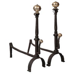 Pair of Mixed Metal Andirons