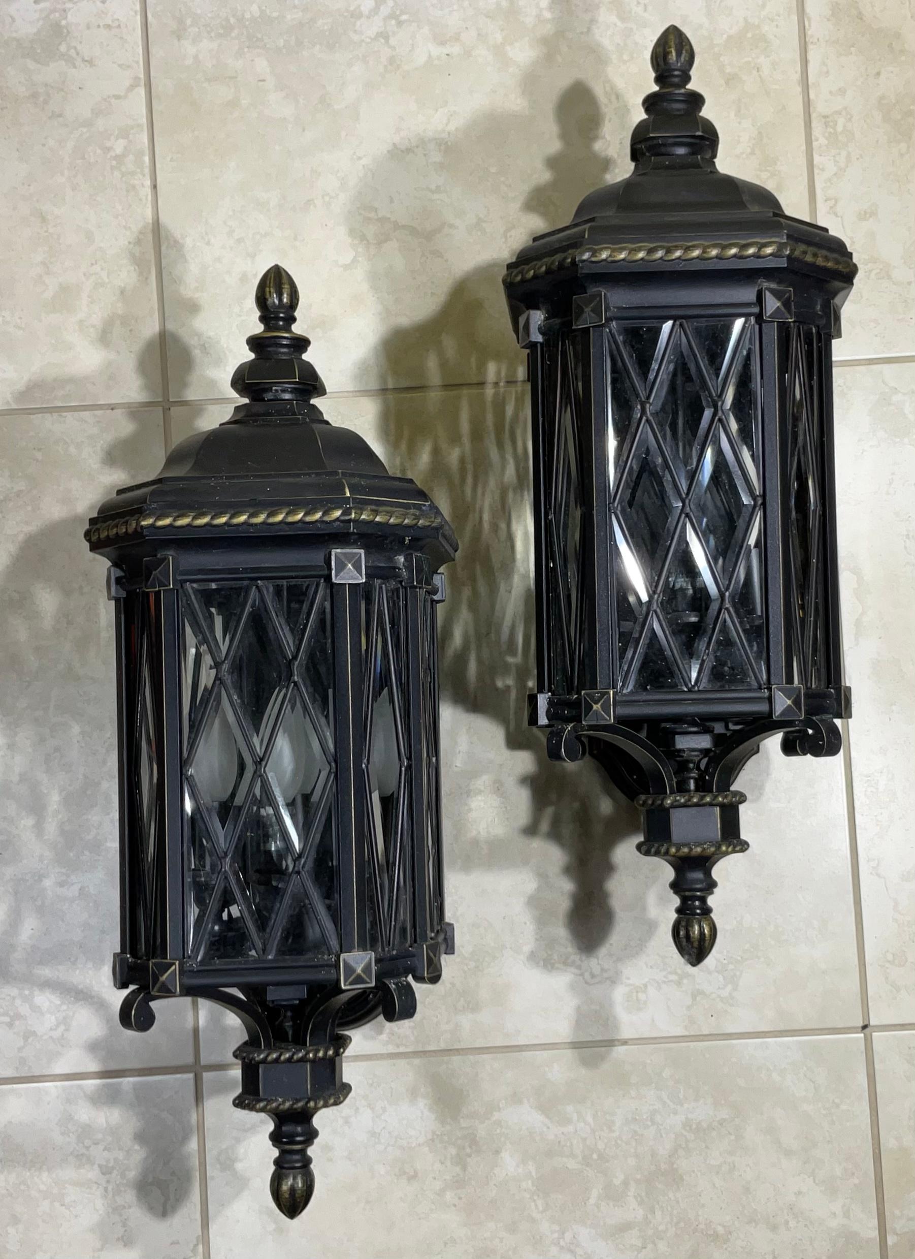 Pair Of Mizner Style Cast Aluminum Wall Sconces For Sale 10