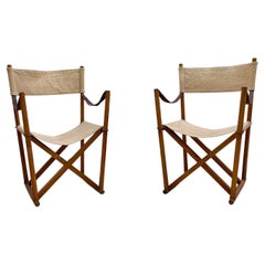 Pair of “MK16” Safari Chairs by Mogens Koch, Denmark, 1930s