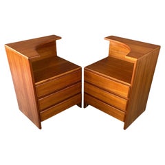 Paar Mobican Teak Midcentury Nachttische mit drei Schubladen