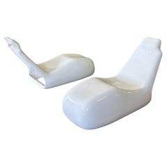 Pair of "Moby Dick" chaise longue by Alberto Rosselli for Saporiri, Italy, 1970s