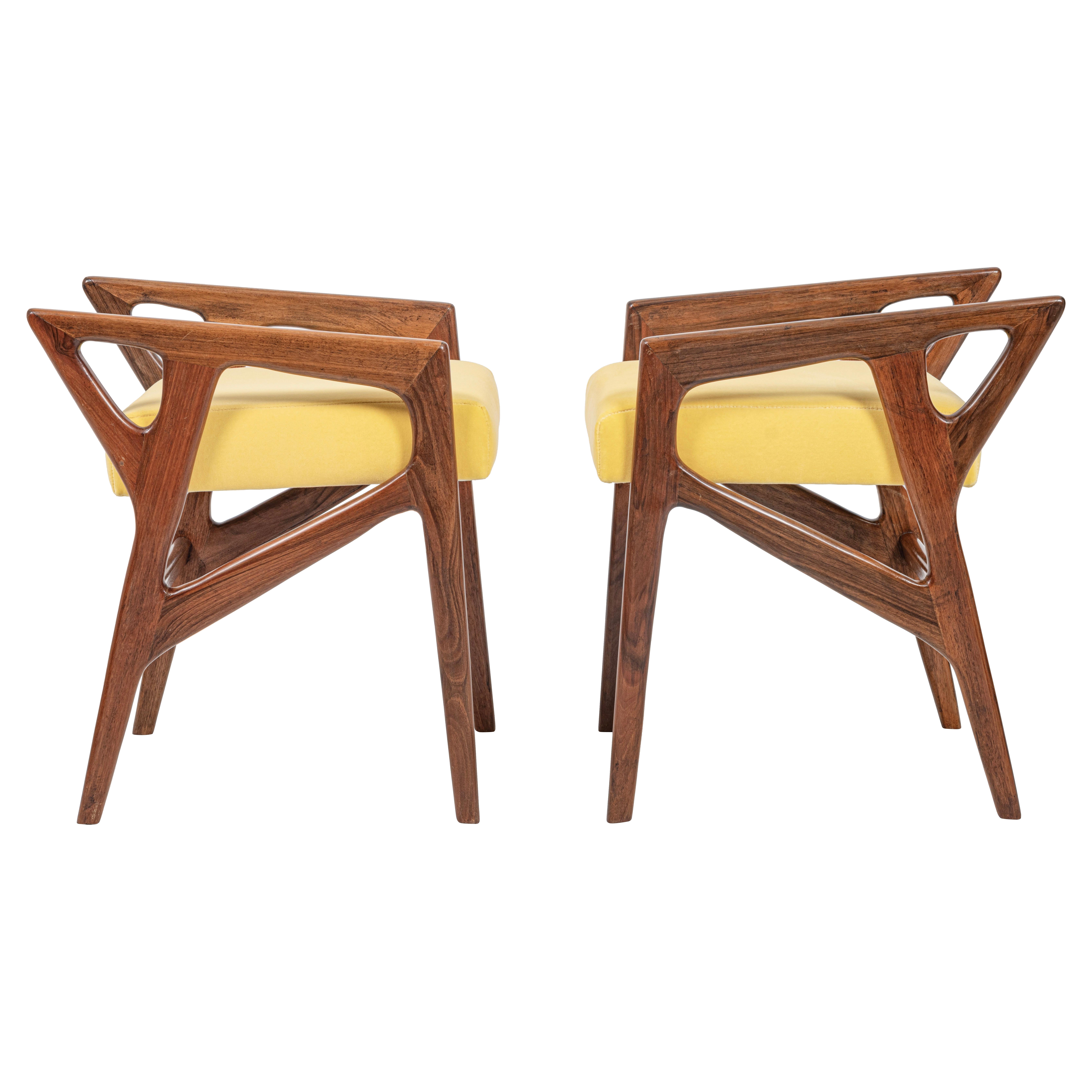 Pair of Mod. 687 Walnut Stools / Ottomans by Gio Ponti for Cassina, c.1953