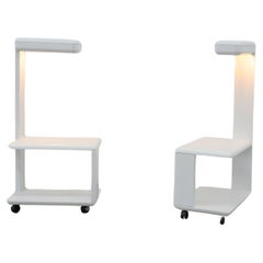 Paar Mod Rolling Side Table Lampen