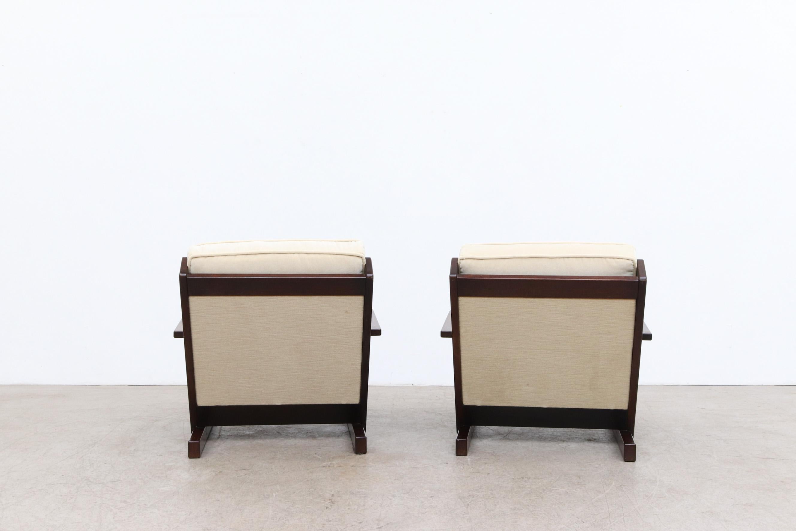 Pair of MOD Wenge and Mohair Lounge Chairs In Good Condition In Los Angeles, CA