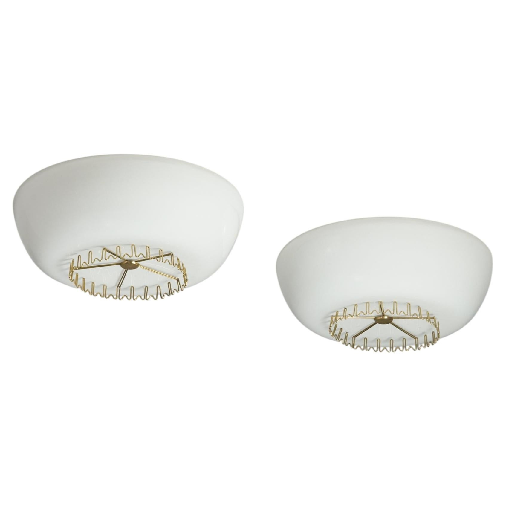 Pair of Model 1116 Flush Mounts, Lisa Johansson-Pape, Orno Oy, 1950s