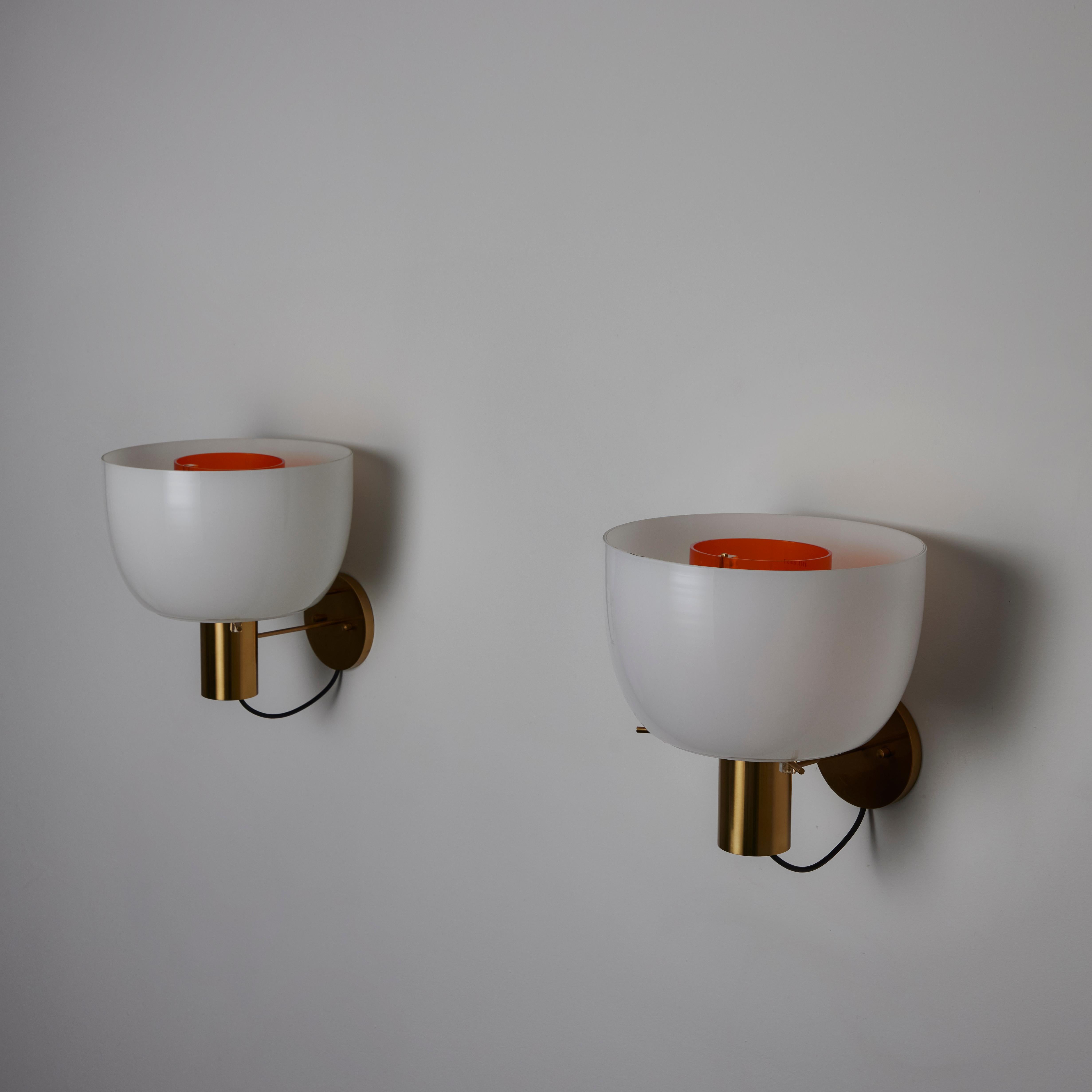 Pair of Model 1121 Sconces by Ostuni & Forti for Oluce In Good Condition For Sale In Los Angeles, CA