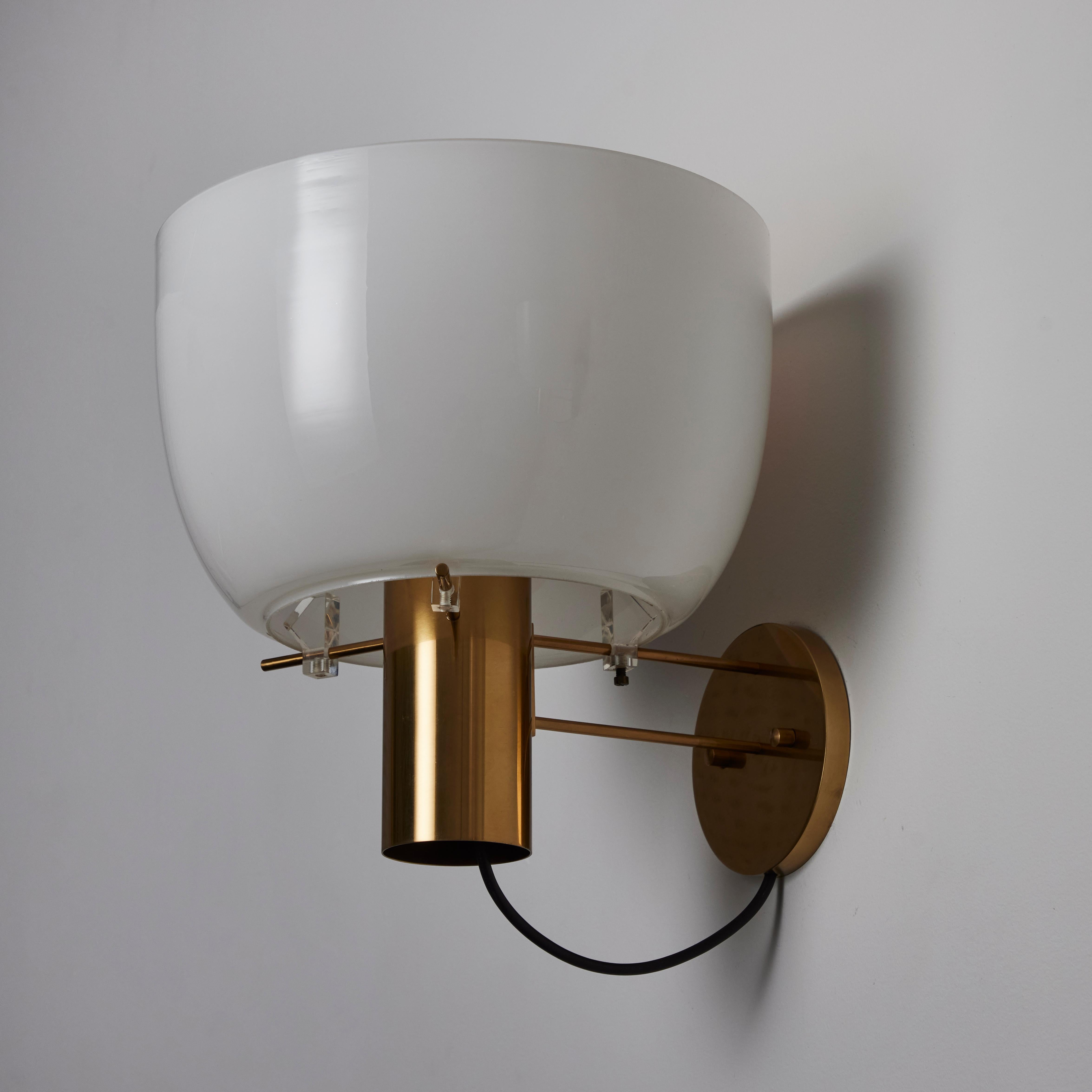 Brass Pair of Model 1121 Sconces by Ostuni & Forti for Oluce For Sale