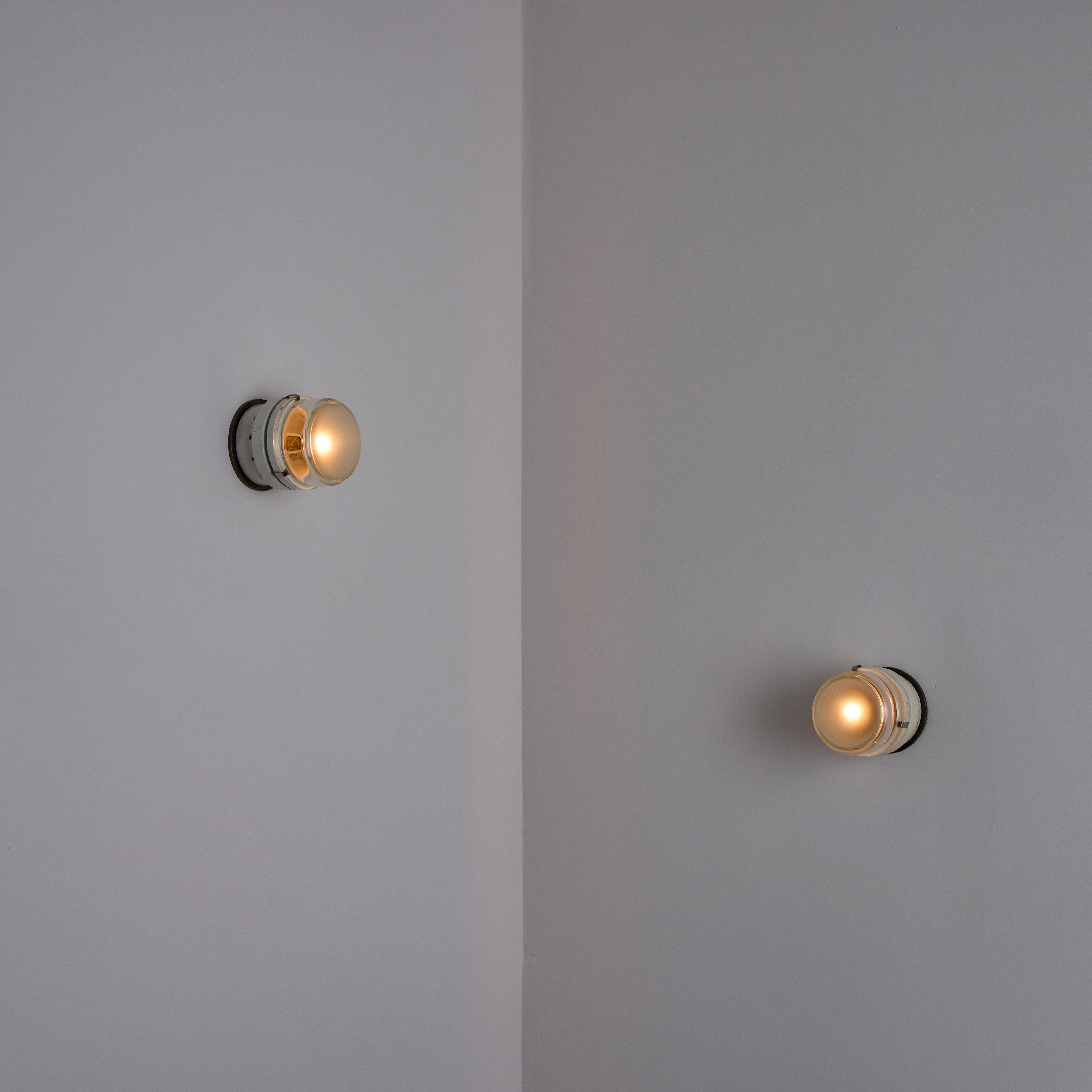 Pair of Model 1148 Fresnel Wall/Ceiling Lights by Joe Colombo for O-Luce For Sale 4