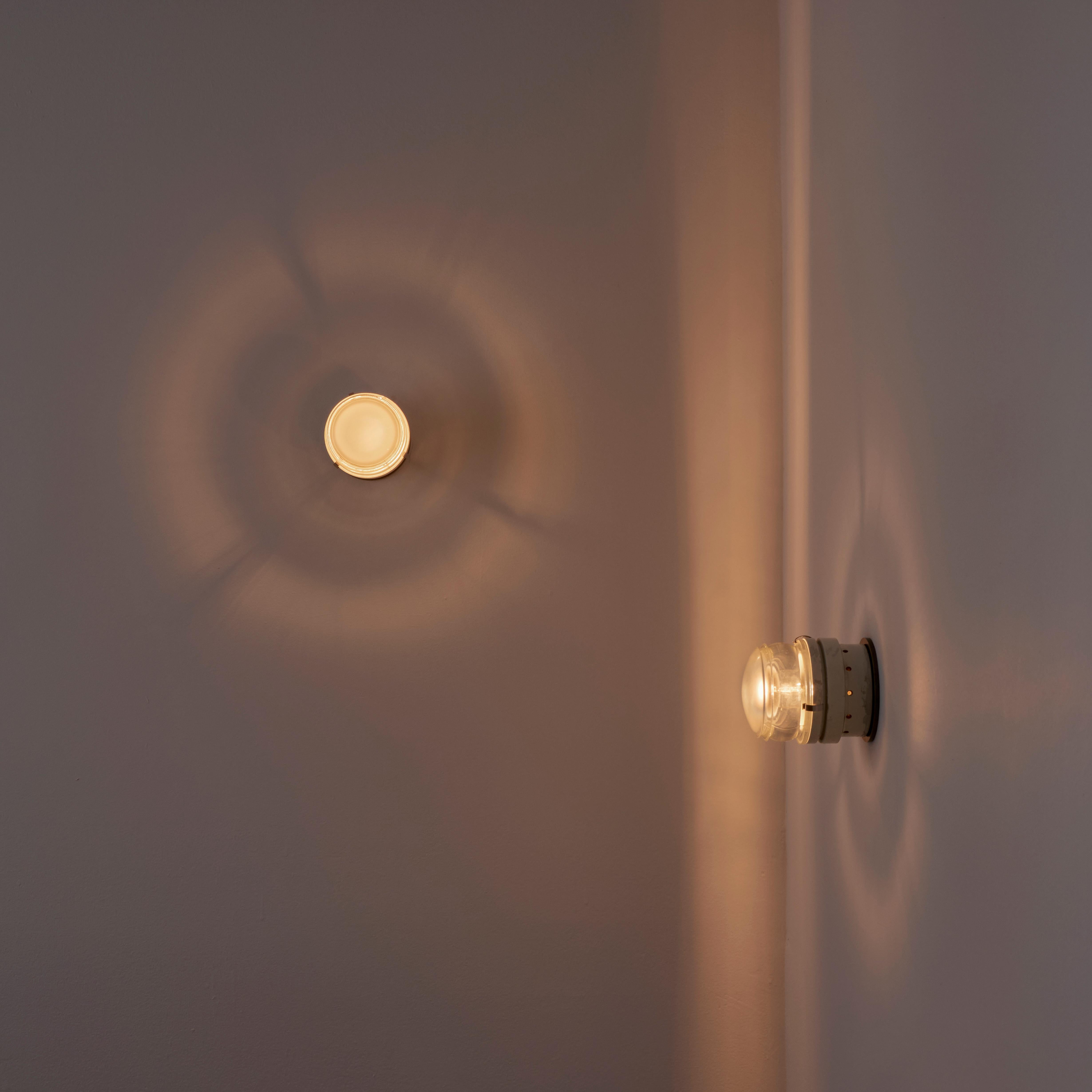 Mid-Century Modern Pair of Model 1148 Fresnel Wall/Ceiling Lights by Joe Colombo for O-Luce For Sale