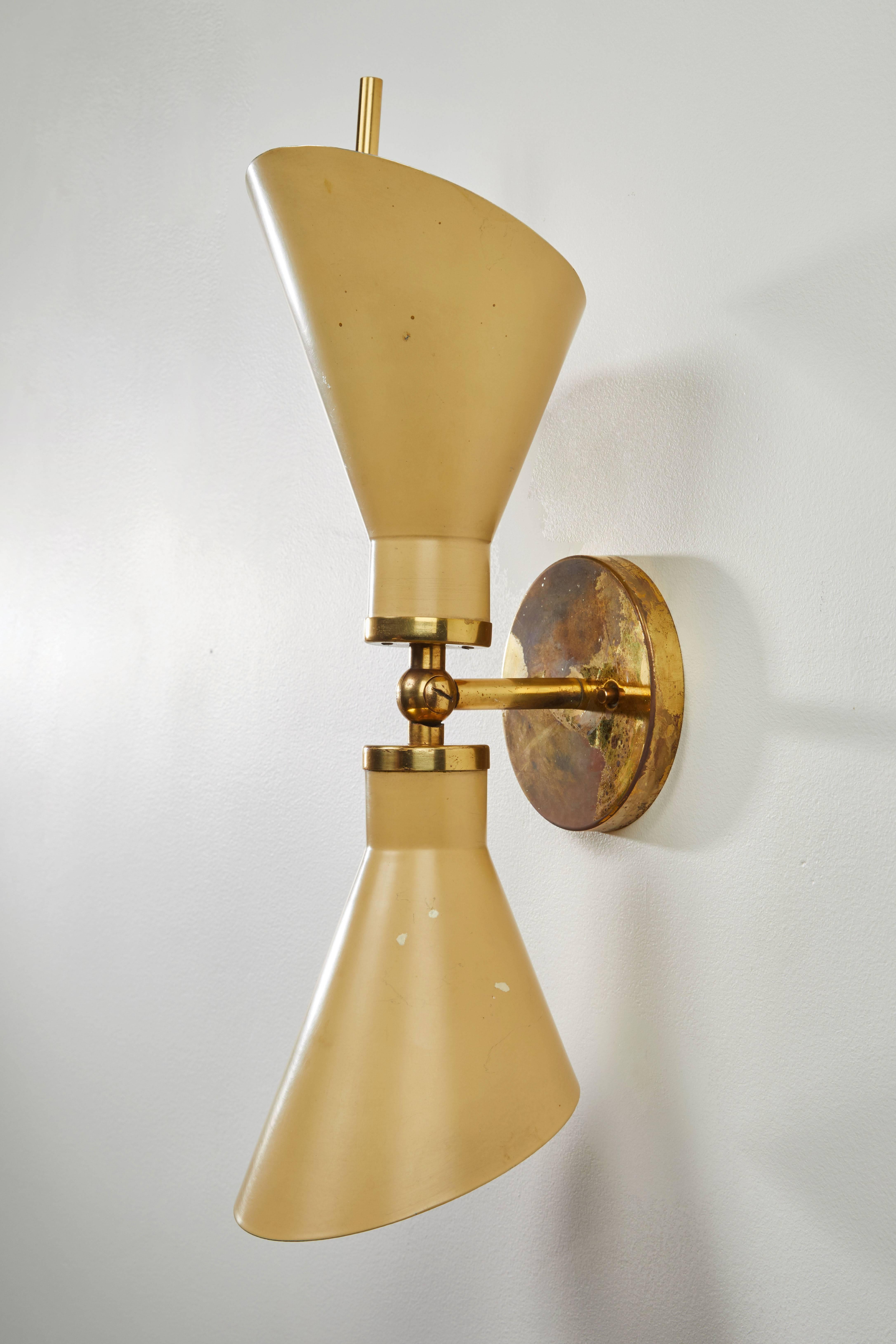 Metal Pair of Model 131 Articulating Sconces by Gino Sarfatti