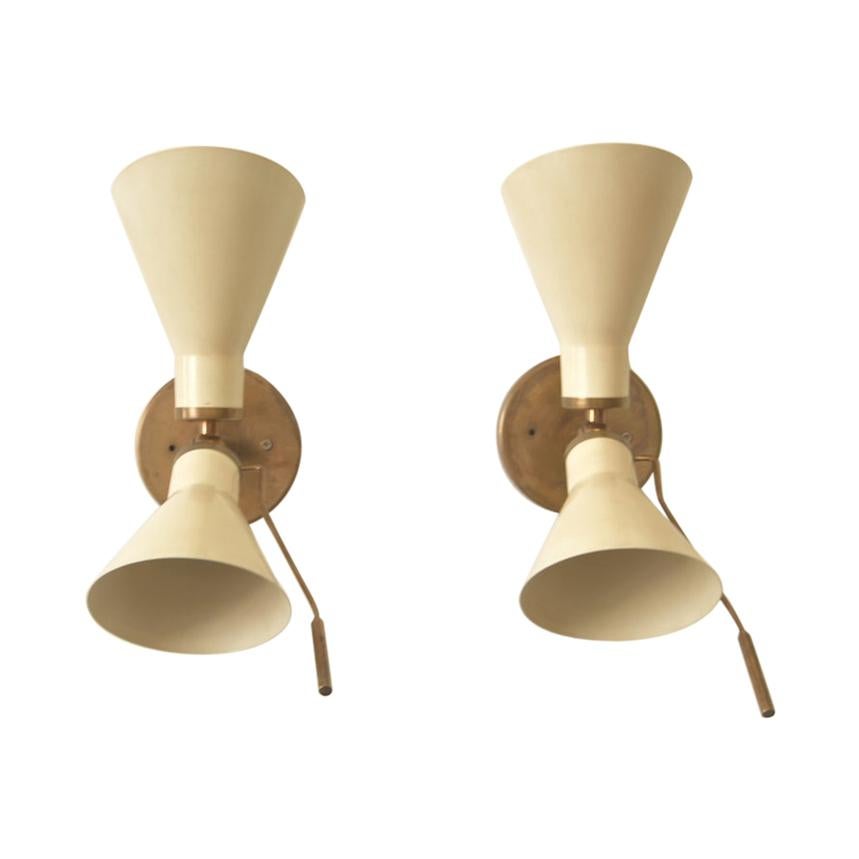 Pair of Model 131 Articulating Sconces by Gino Sarfatti