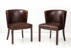 Pair of "Model 1514" Leather Chairs by Fritz Hansen