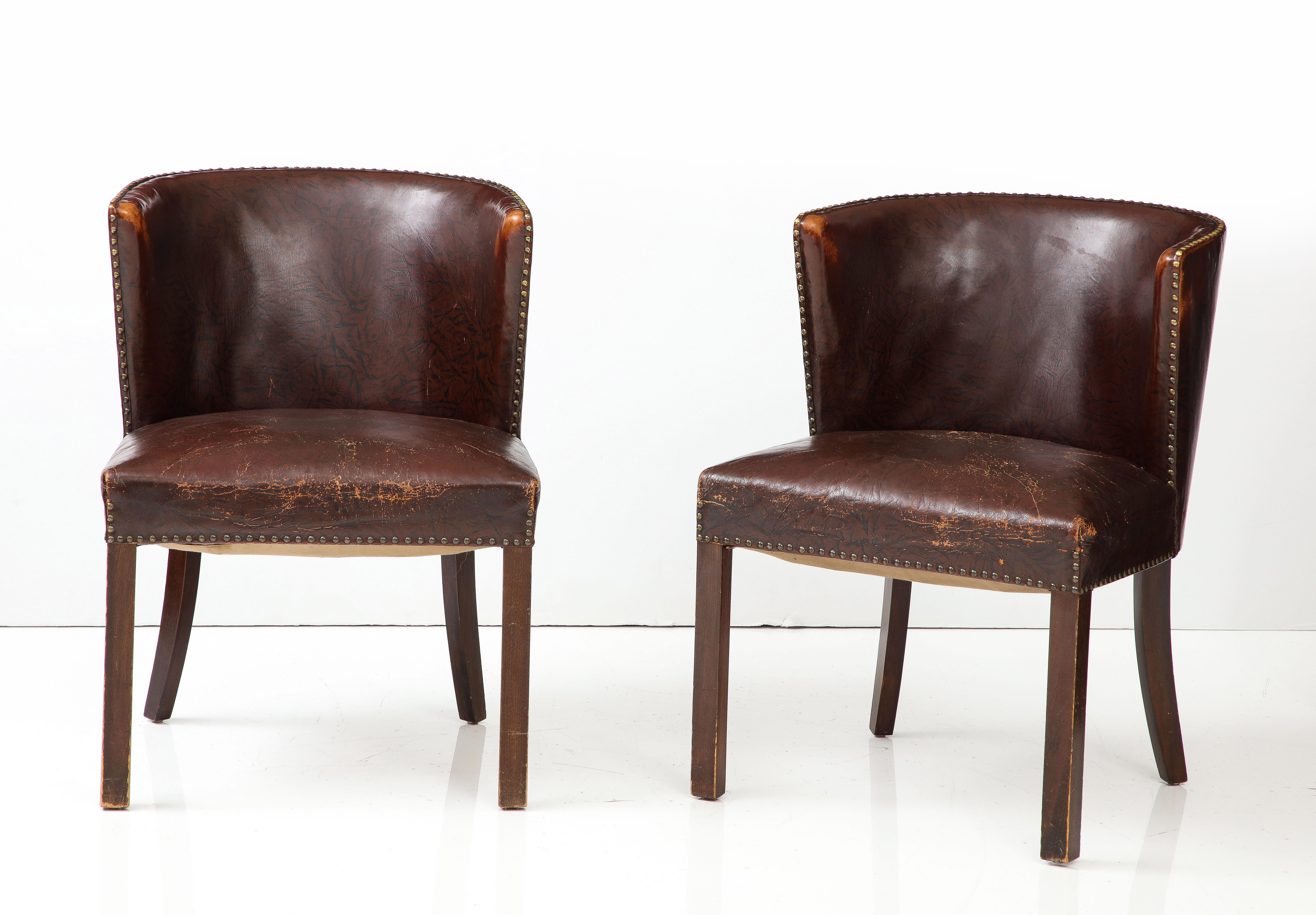 Scandinave moderne Paire de chaises en cuir modèle 1514 de Fritz Hansen en vente