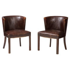 Pair of "Model 1514" Leather Chairs by Fritz Hansen