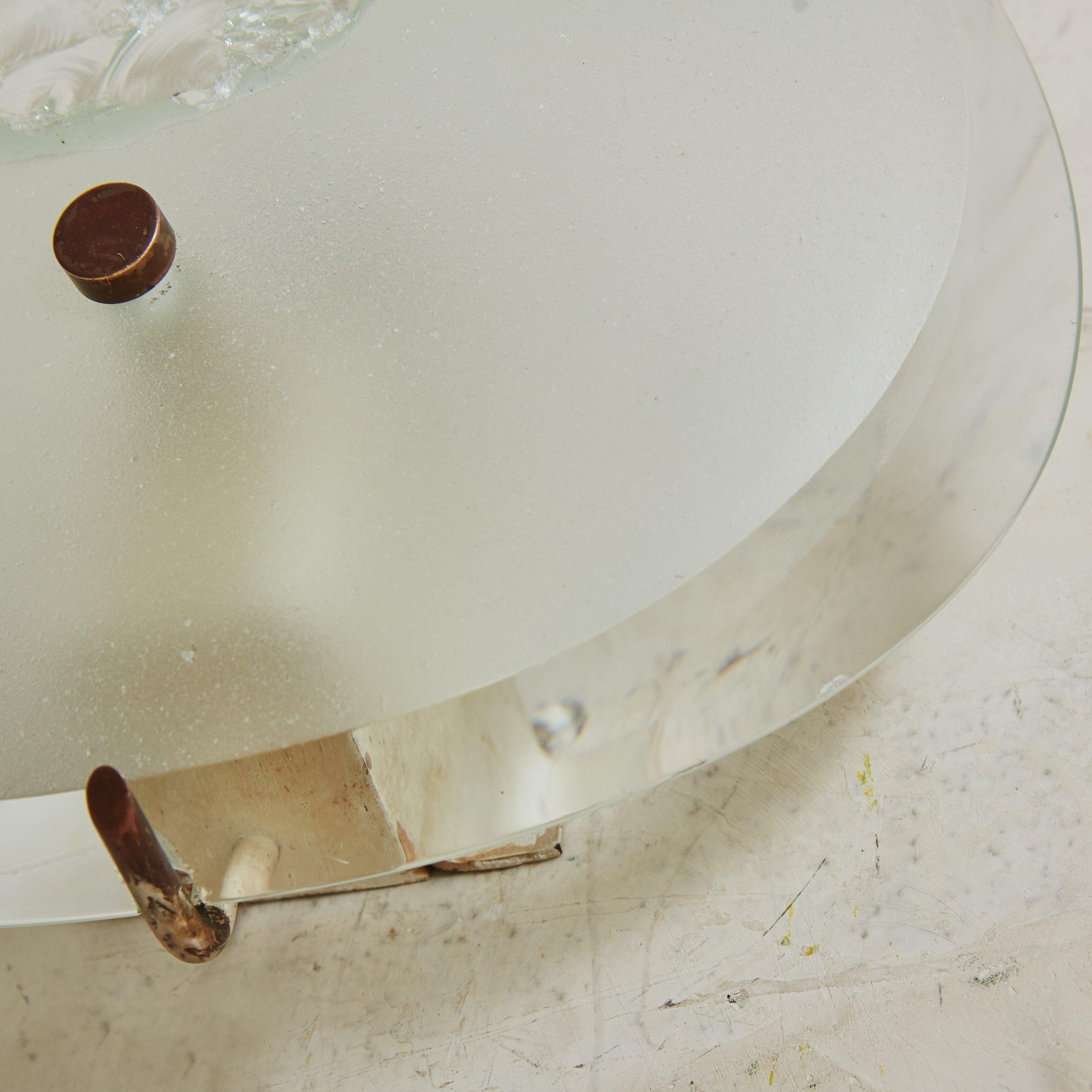 Italian Pair of ‘Model 1944’ Frosted Glass Sconces by Max Ingrand for Fontana Arte For Sale