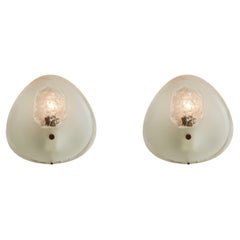 Pair of ‘Model 1944’ Frosted Sconces by Max Ingrand for Fontana Arte